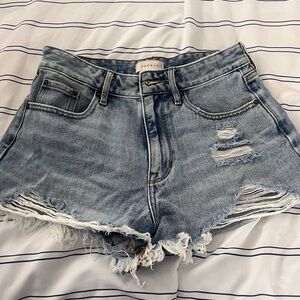 PacSun Distressed Light Blue Jean Shorts